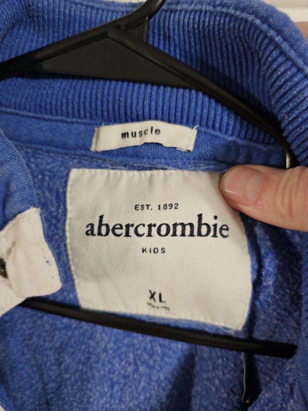 Abercrombie Kids XL Sweatshirt Blue Cotton Crest Snap Jacket Iconic Archival Y2K - Picture 4 of 6